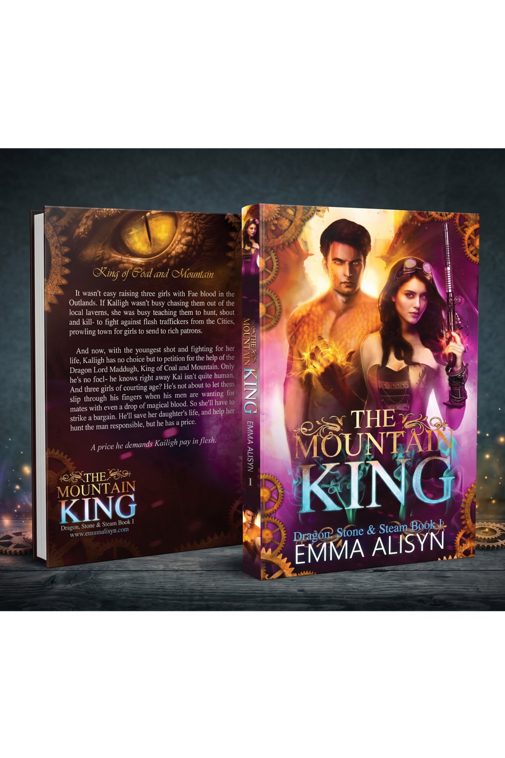 The Mountain King (Dragon, Stone & Steam 1) | Dragon Shifter Single Mom FMC 35+ Fantasy Romance | Paperback | Emma Alisyn - Emma Alisyn Fae - High Fantasy Romance Books