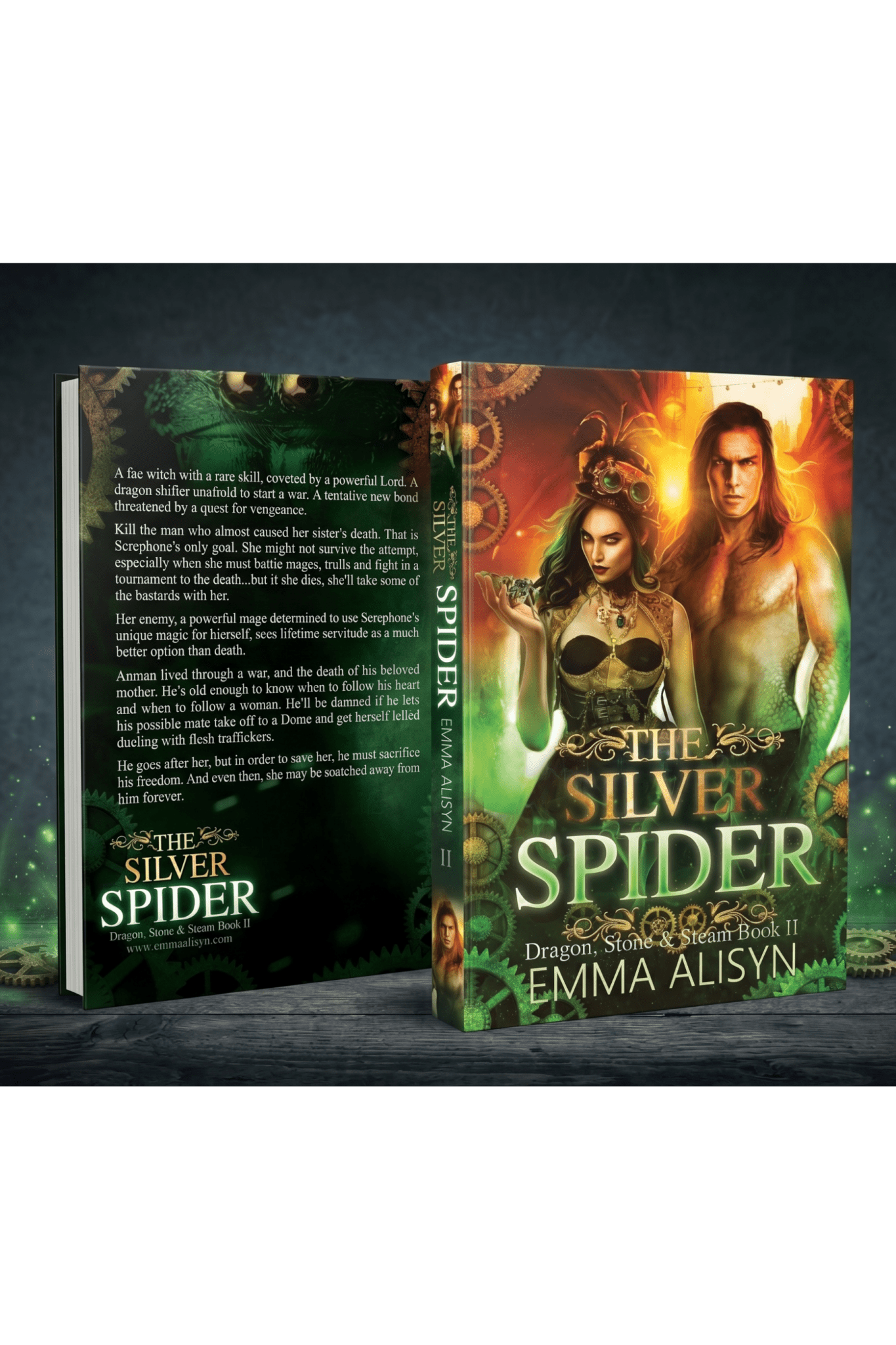 The Silver Spider (Dragon, Stone & Steam 2) | Fae Dragon Shifter Fantasy Romance | Paperback | Emma Alisyn - Emma Alisyn Fae - High Fantasy Romance Books